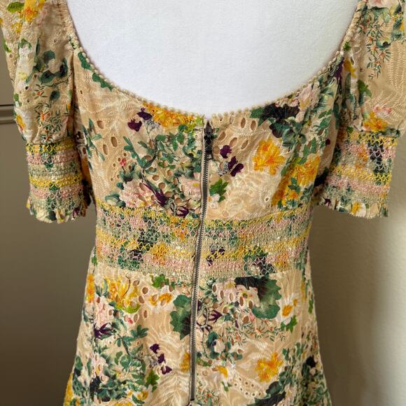Alice+Olivia Crawford Floral Puff-Sleeve Minidress Est Sz 10/12 SEE DESCRIPTION - Picture 6 of 12